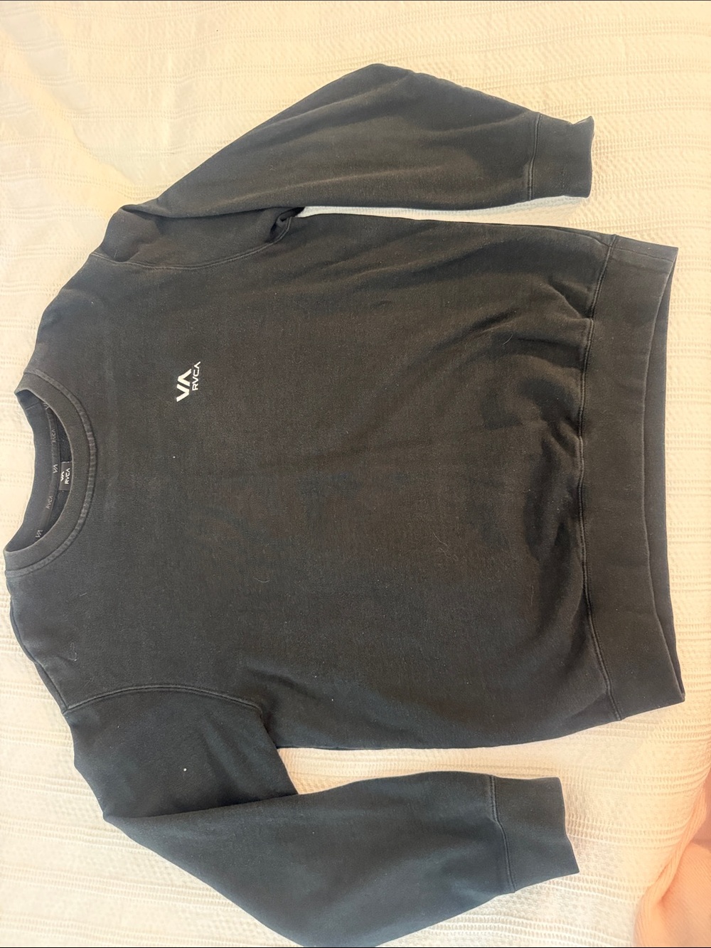 RVCA Black Crewneck with Small White Logo